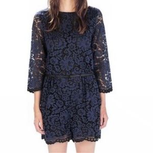 Zara Navy Blue Lace Romper